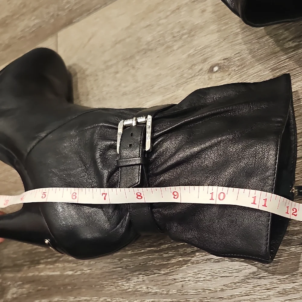 [Like New] MICHAEL KORS Black Leather Stiletto Heeled Boots Sz 10